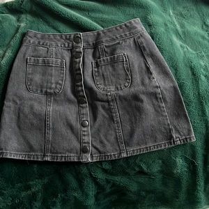 Brandy Melville black button down denim mini skirt